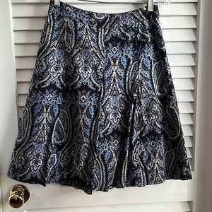 Ann Taylor Petites Paisley Pleated Skirt - Size 00P